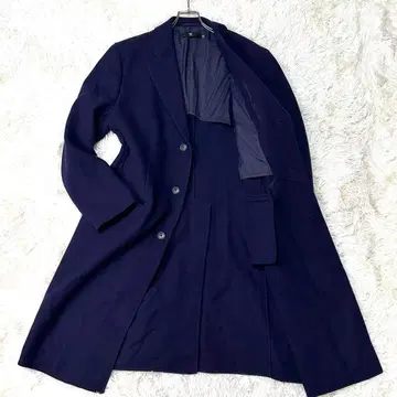 새상품급 UNIQLO +J 체스터 코트 울 블렌드 네이비 XXL