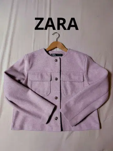 ZARA 노카라 소프트 자켓 핑크 L 완판템