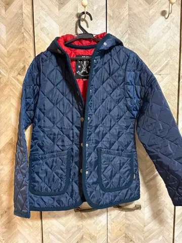 마리끌레르 퀼팅 자켓 M 네이비/레드