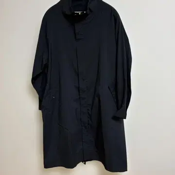 플라주 블랙 검정 38 스탠드 카라 W 지퍼 스프링 롱 코트