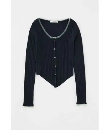 MOUSSY 마우지 네이비 Web 한정판 TULLE TRIM 가디건