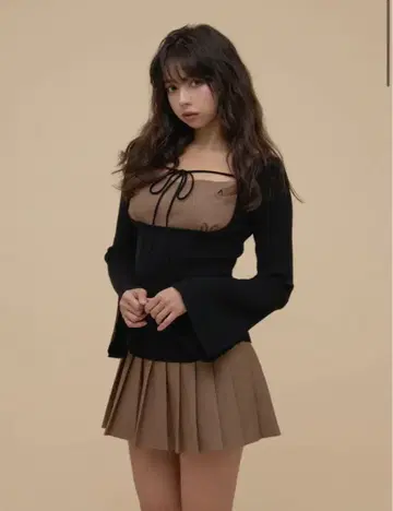 andmary Gisele 니트 세트 업 브라운 M