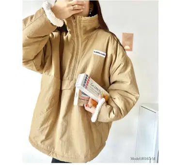 *한 번 착용* Java 베이지 하프 지퍼 플리스 자켓*