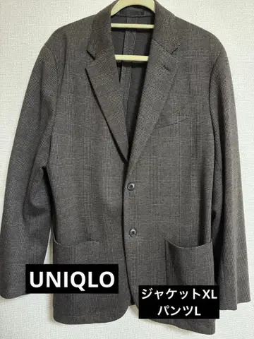 UNIQLO 브라운 체크 무늬 자켓 XL 팬츠 L 셋업