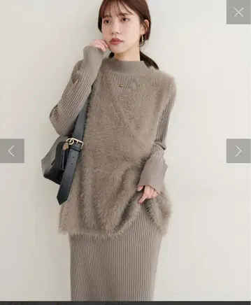 [ SNS에서 인기 ] 페더 페플럼 베스트 + 리브 타이트 원피스 SET