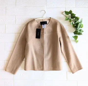 SunaUna 울 헤링본 리버서블 노카라 코트