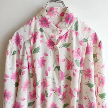 꽃무늬 셔츠 디자인 블라우스 빈티지 화이트 디자인 셔츠