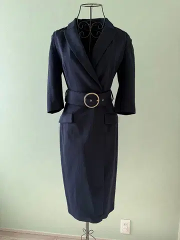 [ ZARA ] 네이비 벨트 포함 7부 소매 원피스