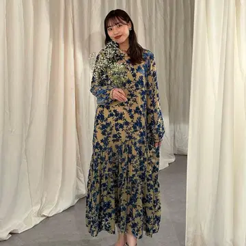 CIAOPANIC [ 앞뒤 2WAY ] 벨로아 플라워 티어드 원피스