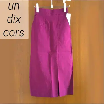 새상품 un dix cors 앤디콜 스트레치 내로우 스커트 보르도