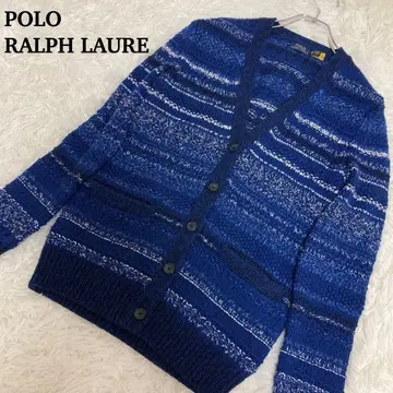 새상품급 폴로 랄프로렌 현행 린넨 혼방 이소재 두꺼운 원단 니트 가디건