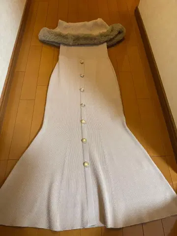 rienda 리엔다 2way 인조 모피 머메이드 니트 원피스