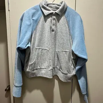 BEAMS BOY 폴로 셔츠 스타일 트레이닝복 그레이/블루