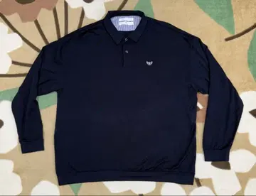 whizlimited 긴팔 피케 셔츠 메리노울 네이비