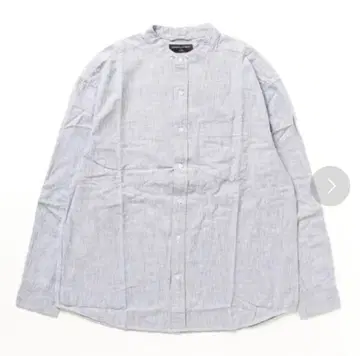 바나나 리퍼블릭 남성용 코튼 100% 그레이 노카라 긴팔 셔츠