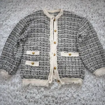 미라 오웬 트위드 니트 자켓