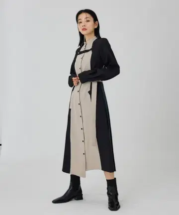 UNITED TOKYO 볼레로 콤비 셔츠 원피스