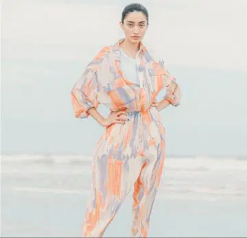 SUESADA 스에사다 셔츠 블라우스 마블 오렌지