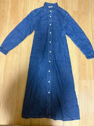 데님 긴팔 셔츠 원피스