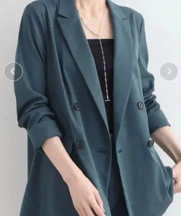 INDIVI 마 혼방 테일러드 더블 자켓