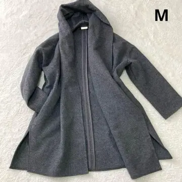 부즈루드 후드 부착 가운 코트 오픈 프론트 그레이 M