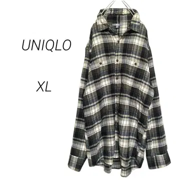 유니클로 플란넬 체크 셔츠 플란넬 셔츠 긴팔 셔츠 빅 사이즈