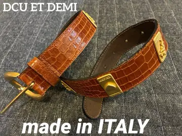 DCUX ET DEMI 가죽 크로커다일 패턴 벨트 이탈리아제