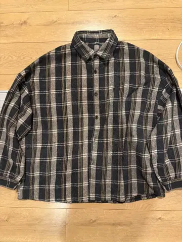 오버 사이즈 기모 체크 셔츠