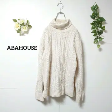 아바하우스 터틀넥 니트 스웨터 울 혼방