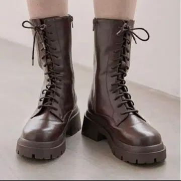 Heather 헤더 레이스업 미들 부츠 브라운