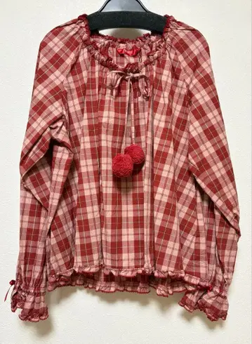 핑크하우스 블라우스 복슬복슬 봉봉 끈