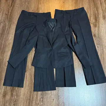 블랙 스트라이프 비즈니스 정장 상하의 세트