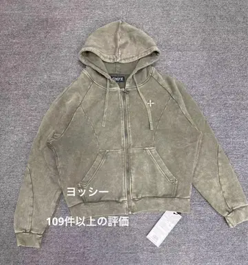 SMFK 더블 지퍼 후드티 후드 부착 맨투맨 카키