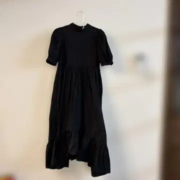 새상품급 ZARA 하이넥 반팔 롱 원피스