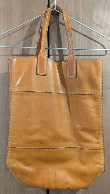 mabiani 카멜색 가죽 토트백