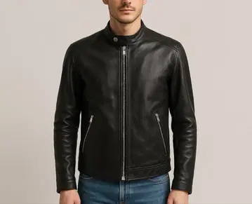 블랙 가죽 자켓 (라이더 타입)