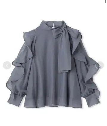 Snidel sustainable 오간 시스루 블라우스 블루 파랑