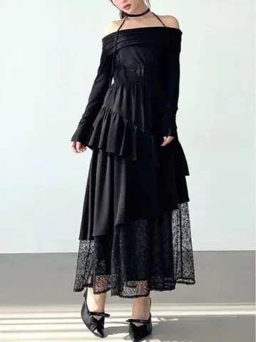 오프숄더 도킹 원피스 RESEXXY