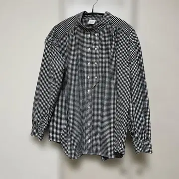 bulle de savon 블랙 깅엄 체크 긴팔 셔츠