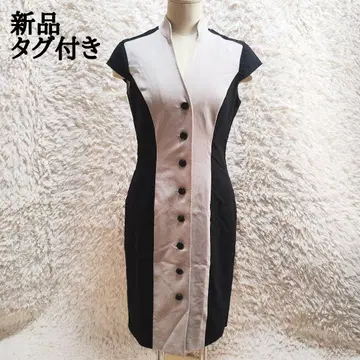 새상품 캘빈클라인 슬리브리스 무릎 기장 원피스 투톤 컬러