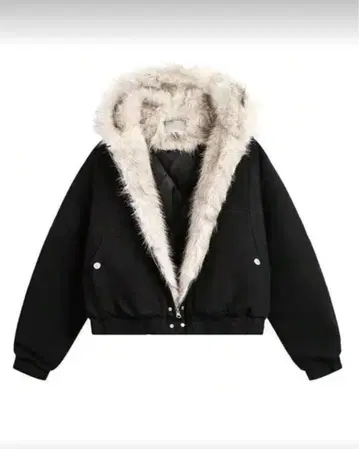 후드티 후디 자켓 스트릿 y2k 퍼 블랙 블랙 XL