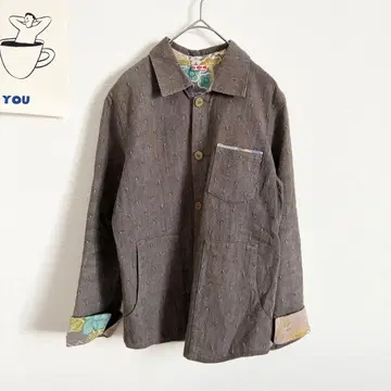 호니야 카라 부착 셔츠 일본풍 패턴 고치 일본풍 원포인트 더스티 컬러