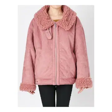 MURUA 페이크 무스탕 루즈 블루종