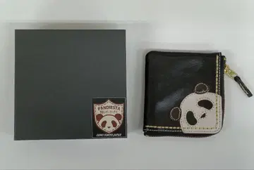 PANDIESTA 패치워크 컴팩트 지갑 L형 팬더 천연 가죽