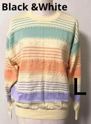 Black&White 블랙 앤 화이트 니트 스웨터 쇼와 레트로