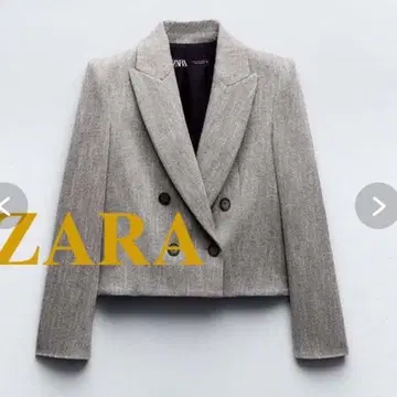 ZARA 크롭 헤링본 블레이저