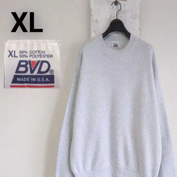 90s USA제 구제 의류 BVD 무지 맨투맨 플레인 그레이 XL