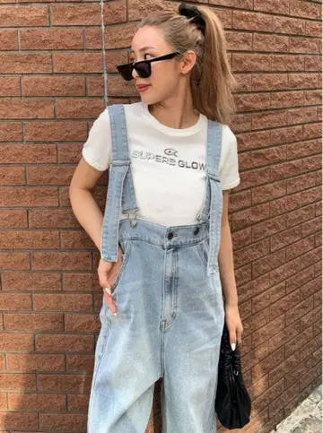 새상품급 GRL 그레일 와이드 데님 올인원 [qu37] 와이드 데님