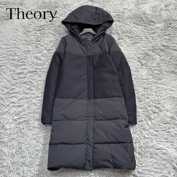 정가 9만 19AW 절개 다운 코트 이소재 후드 부착 네이비