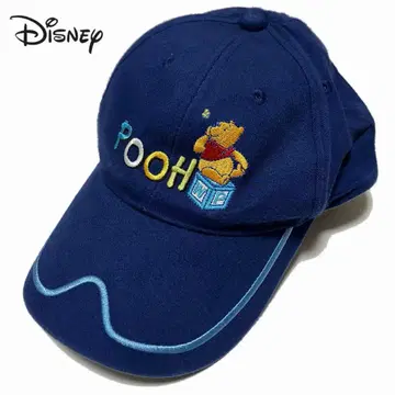 Disney/디즈니 블루 계열 컬러 푸우 로고 캡